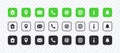 Green and black icons contact us. Social network icons. Vector scalable graphics Royalty Free Stock Photo