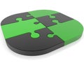 Green and black Puzzle in oval Royalty Free Stock Photo