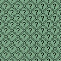 Green and Black Question Mark Symbol Pattern Repeat Background