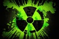 Green And Black Radioactive Warning Symbol. Generative AI Royalty Free Stock Photo