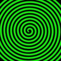 Green black round abstract vortex hypnotic spiral wallpaper.