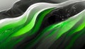 Green and black spiral background fluid, green and white black fluid simulation Royalty Free Stock Photo