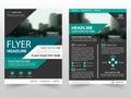 Green black triangle business Brochure Leaflet Flyer annual report template design, book cover layout design Royalty Free Stock Photo