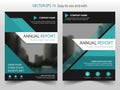 Green black triangle Vector annual report Brochure Leaflet Flyer template design Royalty Free Stock Photo