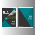 Green and black Vector annual report Leaflet Brochure Flyer template design, book cover layout design Royalty Free Stock Photo