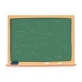 Green Blackboard, Chalk, and Eraser School Supplies Vector