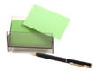 Green blank business card in a box Royalty Free Stock Photo