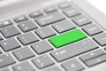 Green blank white enter key on keyboard background visual for word replacement Royalty Free Stock Photo