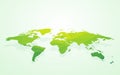 Green blank world map fake3D