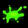 Green blot. Radioactive slime on dark background Royalty Free Stock Photo