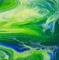 Green Blue Acrylic Pour Painting Royalty Free Stock Photo