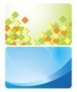 Green and blue vector cards with abstractions - set