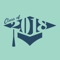 Green and Blue Class of 2018 Graduation Vector