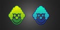 Green and blue Clown head icon isolated on black background. Vector Royalty Free Stock Photo