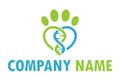 Green and Blue Color Abstract Paw Animal DNA Logo Design Royalty Free Stock Photo