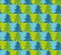 Green and blue color Christmas vector seamless pattern Royalty Free Stock Photo