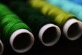 green and blue colored threads background Royalty Free Stock Photo