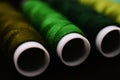 green and blue colored threads background Royalty Free Stock Photo