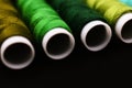 green and blue colored threads background - structure background Royalty Free Stock Photo