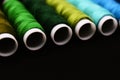 green and blue colored threads background - structure Royalty Free Stock Photo
