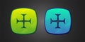 Green and blue Crusade icon isolated on black background. Vector