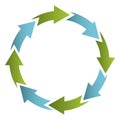 green and blue cycle icon Royalty Free Stock Photo