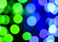 Green and blue defocused lights background. Abstract bokeh lights Royalty Free Stock Photo