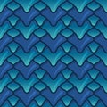 Green and blue Dragon scales. 3d fish scales. Bright seamless pattern with reptilian scales Royalty Free Stock Photo