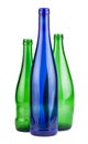 Green and blue empty bottles Royalty Free Stock Photo