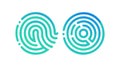 Green Blue Fingerprint Biometric Identification Icon, vector design Generative AI Royalty Free Stock Photo