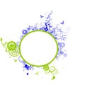 Green blue floral oval frame Royalty Free Stock Photo