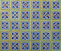 Green and blue floral peranakan tile mosaic