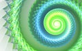 Green and blue fractal swirl