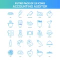 25 Green and Blue Futuro Accounting Auditor Icon Pack