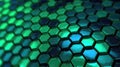 Green Blue Gen Dnc Endering Honeycomb Technology Background. Generative AI