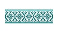Green & Blue Geometric Border: Seamless Islamic Pattern, vector design Generative AI Royalty Free Stock Photo