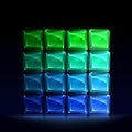 Green and blue glass blocks Royalty Free Stock Photo