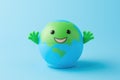 Green and blue globe with happy face. Suitable for various uses