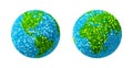 Green and blue grass Earth Globe