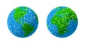 Green and blue grass Earth Globe