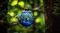 green blue hanging ornaments