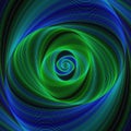 Green blue infinity - spiral fractal background