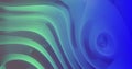 Green and blue light and shadwo playing on moving 3d grooved abstract shape Royalty Free Stock Photo