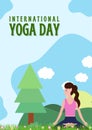 Green Blue Modern International Yoga Day (Poster