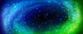 Green blue nebula light sky galaxy background