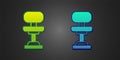 Green and blue Office chair icon isolated on black background. Vector Royalty Free Stock Photo