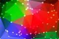 Green blue orange red geometric background with lights Royalty Free Stock Photo