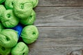 Green and Blue Roll Thread Pile for Wool Knitting