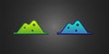 Green and blue Salt icon isolated on black background. Vector