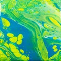 Green, Blue and SIlver Acrylic Pour Painting